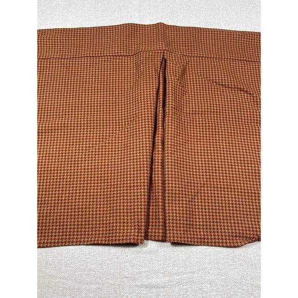 Peacock Alley Lot of 3 Red/Brown Houndstooth 100% Cotton King Bed Skirts w/ Pins - Picture 2 of 6